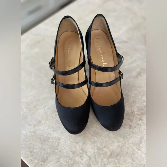 Bettye Muller black satin Mary-Jane heels, Size 36.5 - Picture 11 of 11